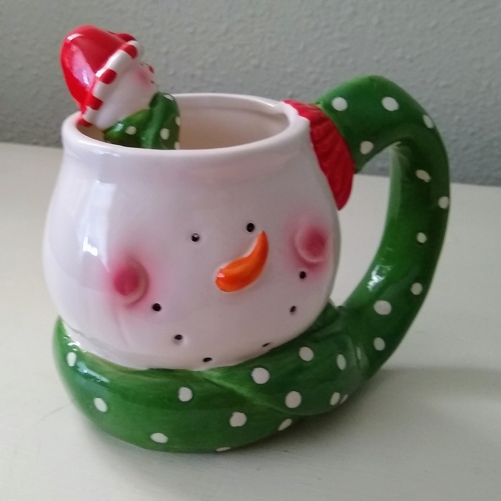 Novelty Gift Snowman Hot Cocoa Mug and Spoon Set